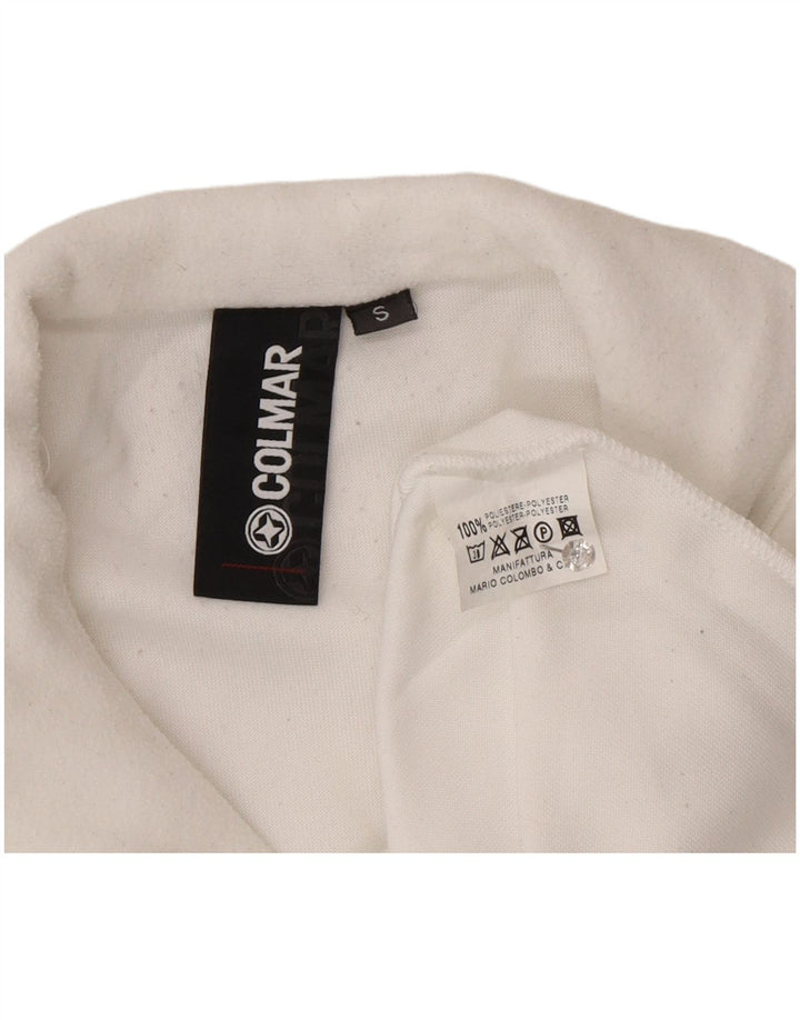 Jumper de lã feminino Colmar com zíper e pescoço Reino Unido 10 poliéster branco pequeno