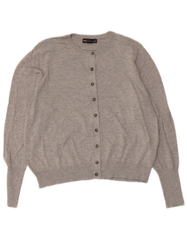 Suéter cardigã feminino Marks & Spencer UK 20 2XL cinza viscose