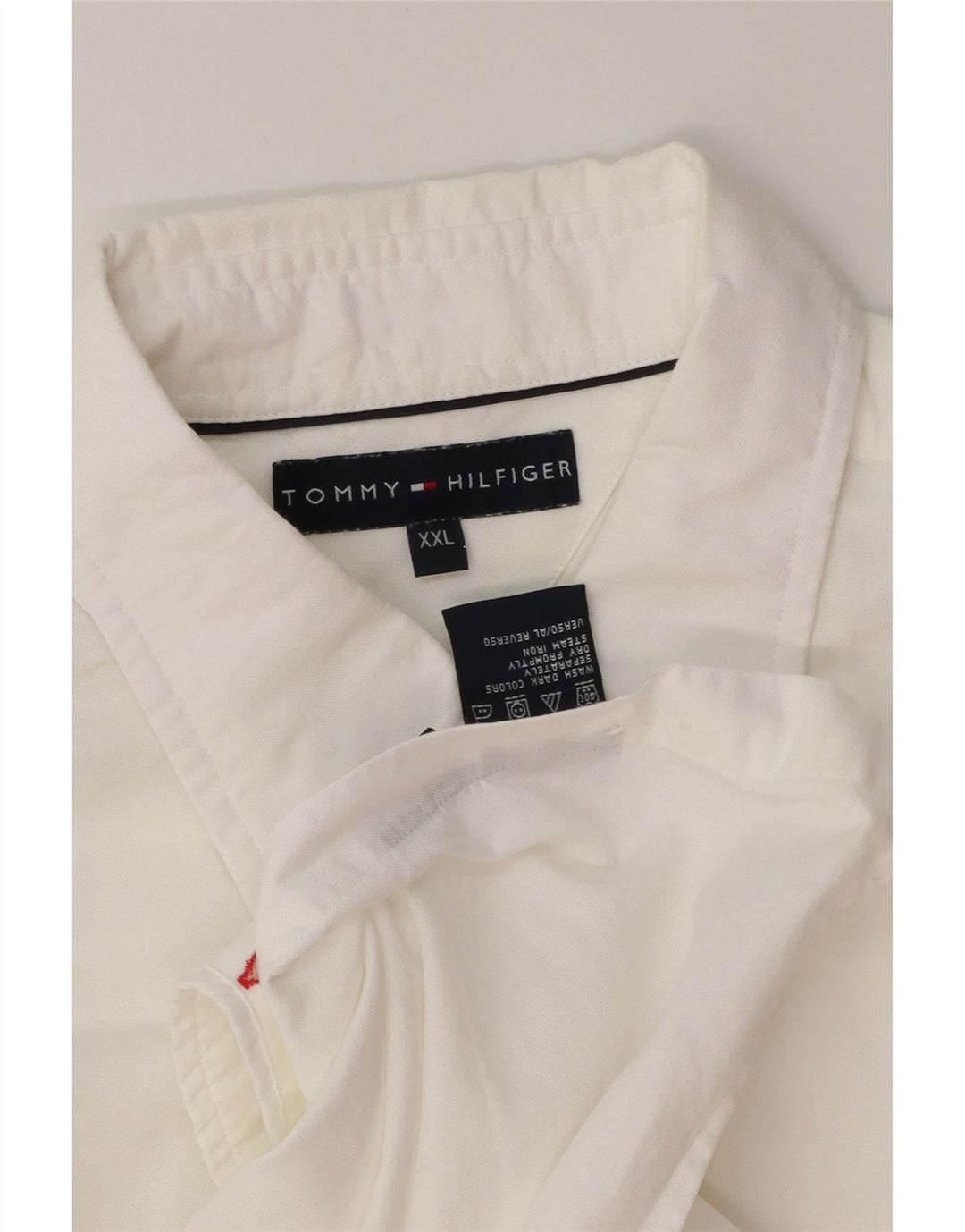 TOMMY HILFIGER Mens Shirt 2XL White Cotton Vintage Tommy Hilfiger and Second-Hand Tommy Hilfiger from Messina Hembry 