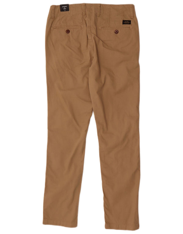 Calça Chino Superdry Masculina Slim W28 L32 Algodão Bege