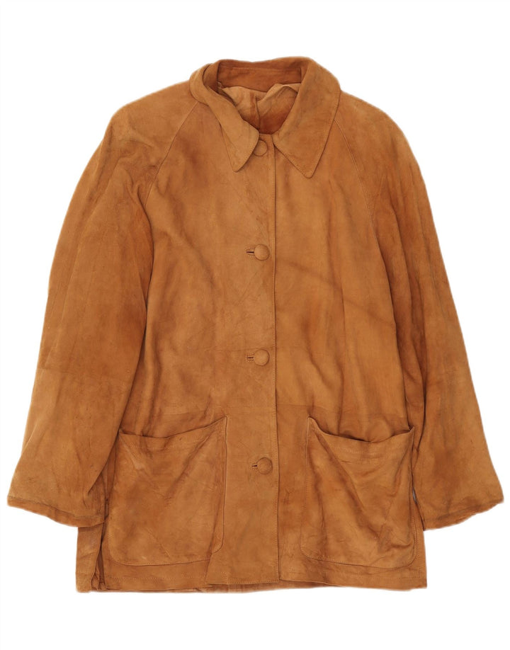 Jaqueta feminina VINTAGE de camurça IT 42 couro bege médio