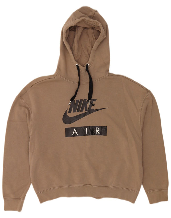 Jumper com capuz Nike feminino gráfico oversized UK 6 XS algodão marrom