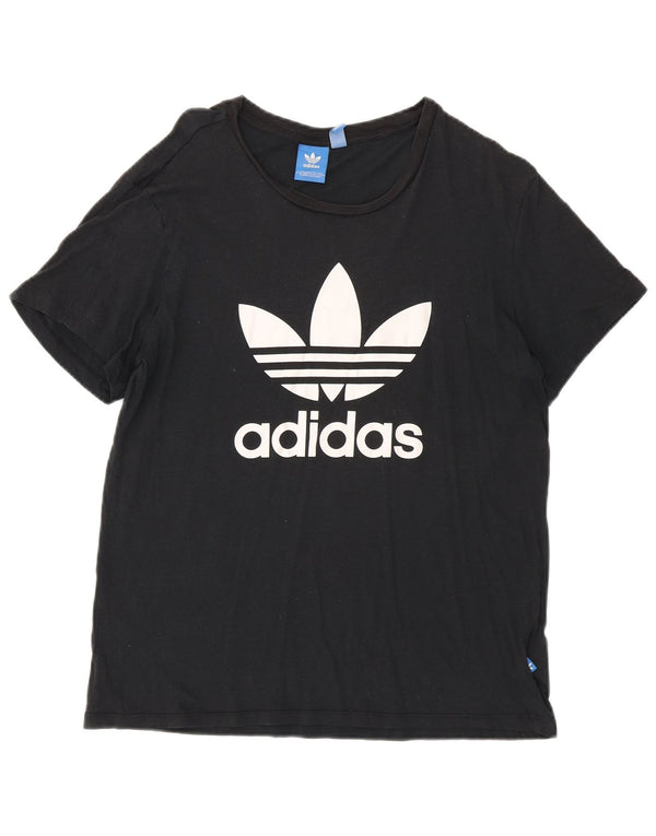Camiseta Adidas Feminina Oversized Graphic Top UK 10 Pequeno Algodão Preto