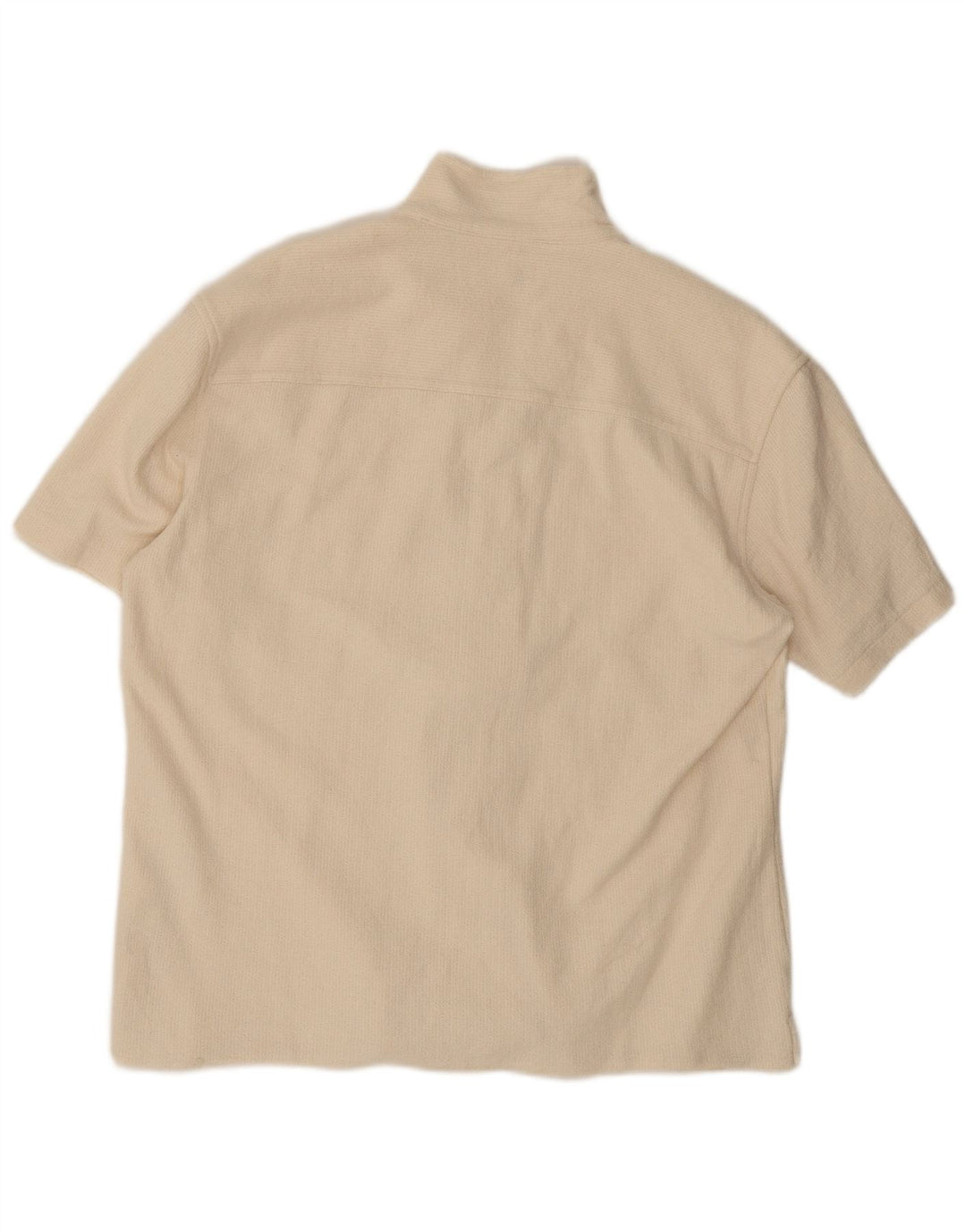 Zara Camisa masculina de manga curta grande algodão branco