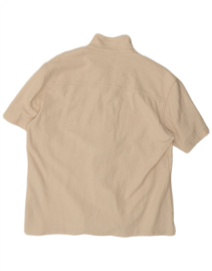 Zara Camisa masculina de manga curta grande algodão branco