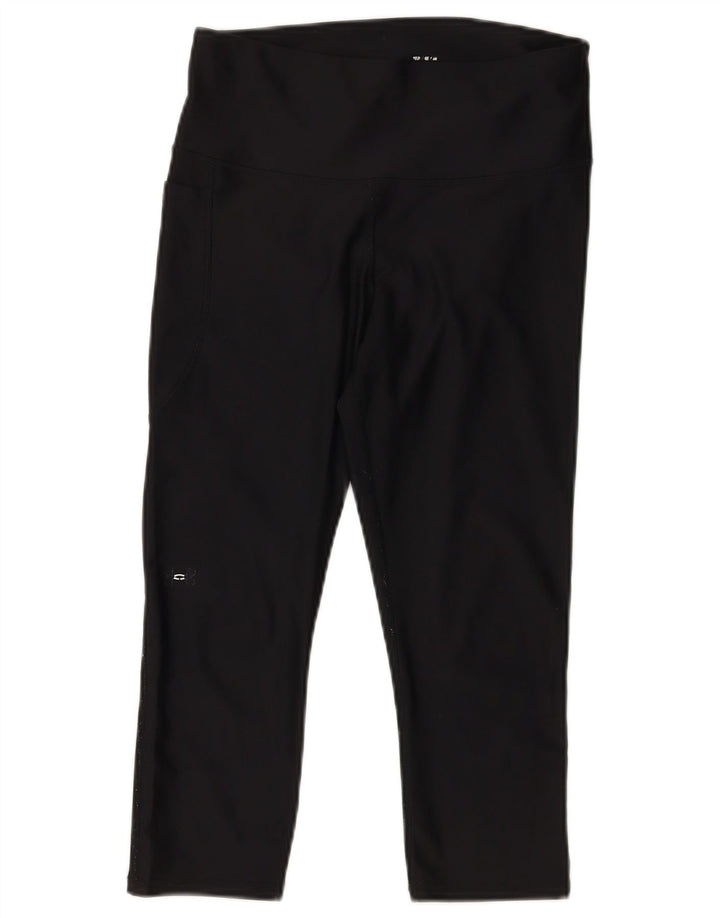 Under Armour Womens Heat Gear Capri Leggings Reino Unido 12 Médio Preto