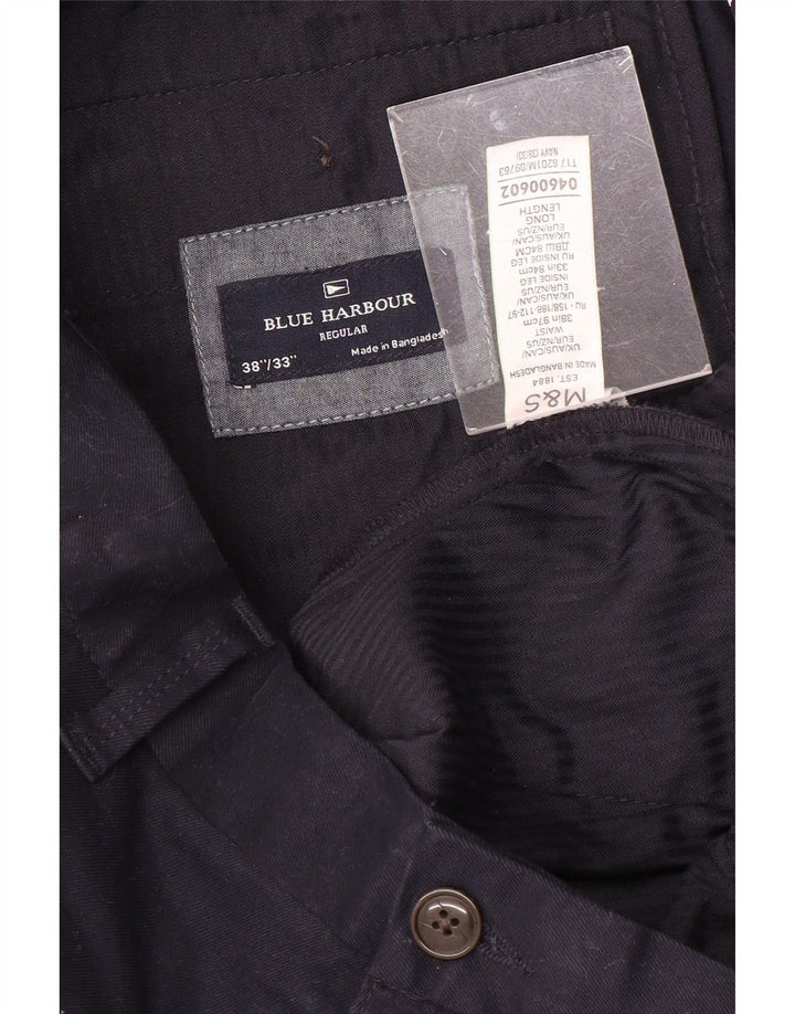 Calça Chino Regular Masculina Marks & Spencer Blue Harbor W38 L33 Azul Marinho