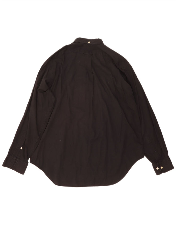 Camisa masculina Rifle com ajuste relaxado de algodão preto médio