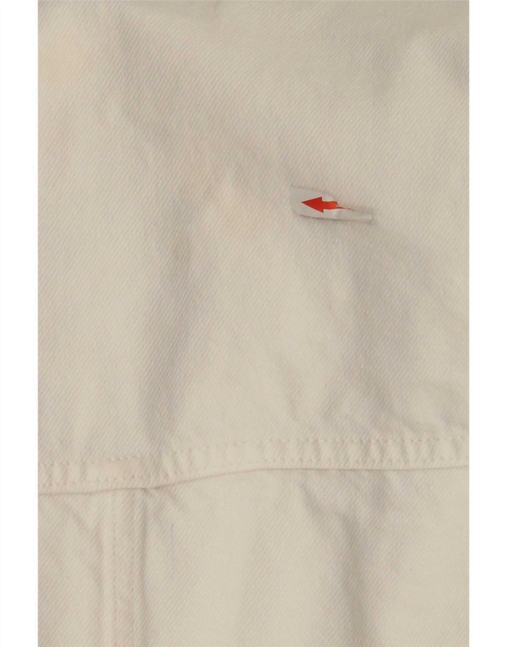 Jaqueta jeans oversized feminina Zara Reino Unido 10 algodão branco pequeno
