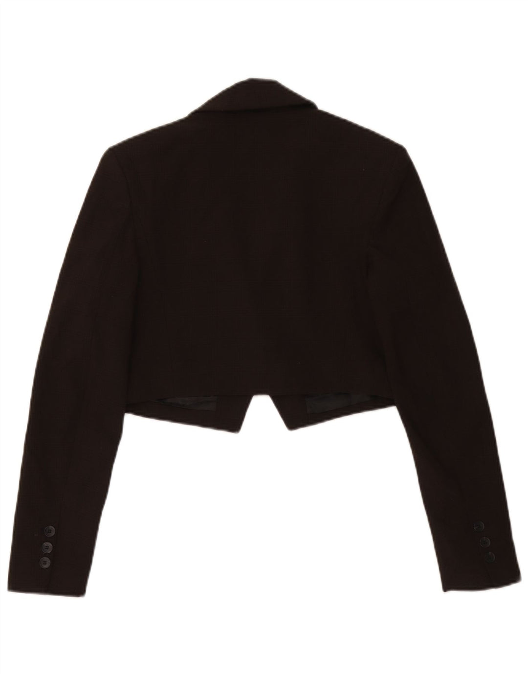 Zara Jaqueta Blazer Feminina Crop 1 Botão Reino Unido 6 XS Marrom Houndstooth