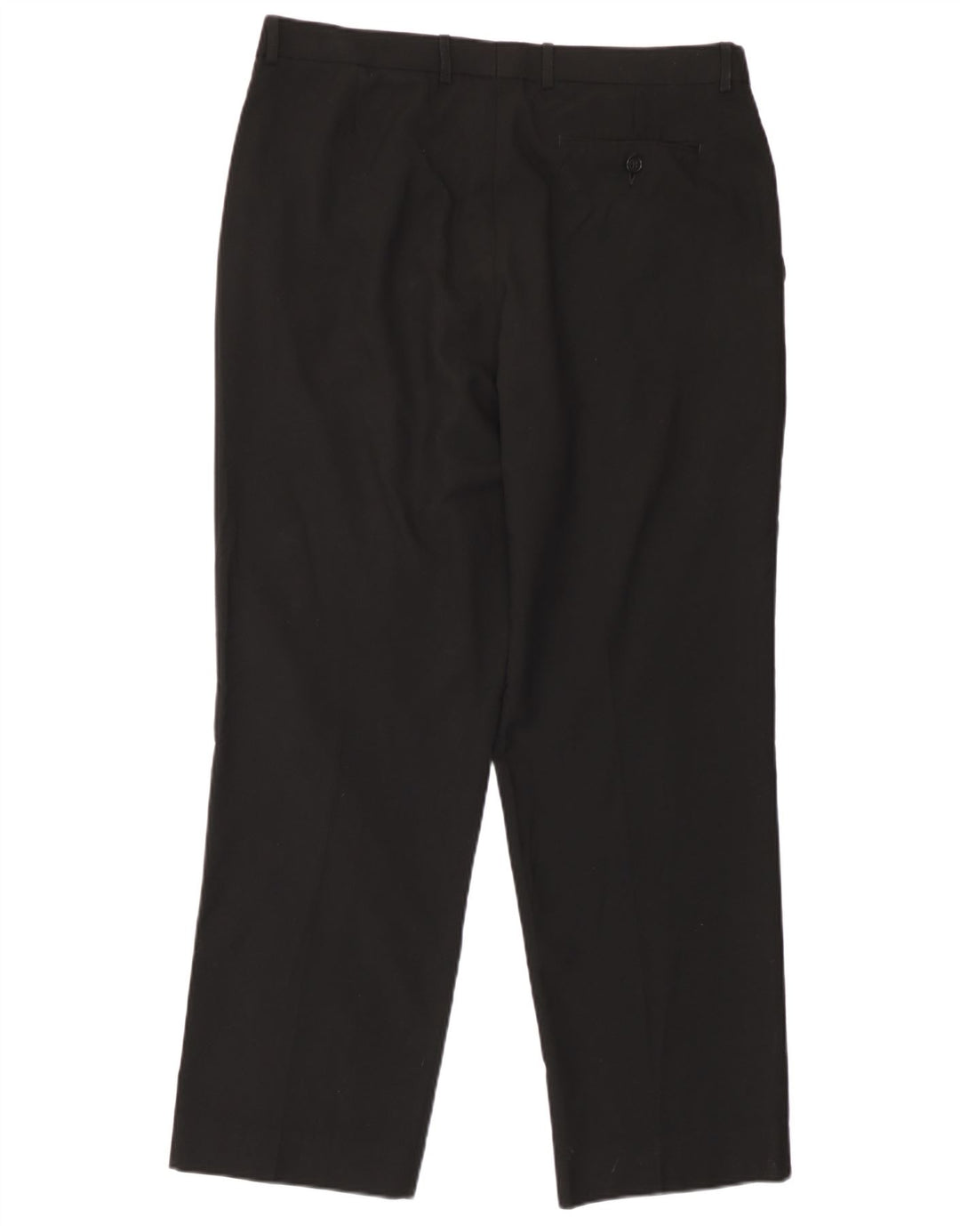 Calça masculina de terno reto Marks & Spencer W36 L29 poliéster preto