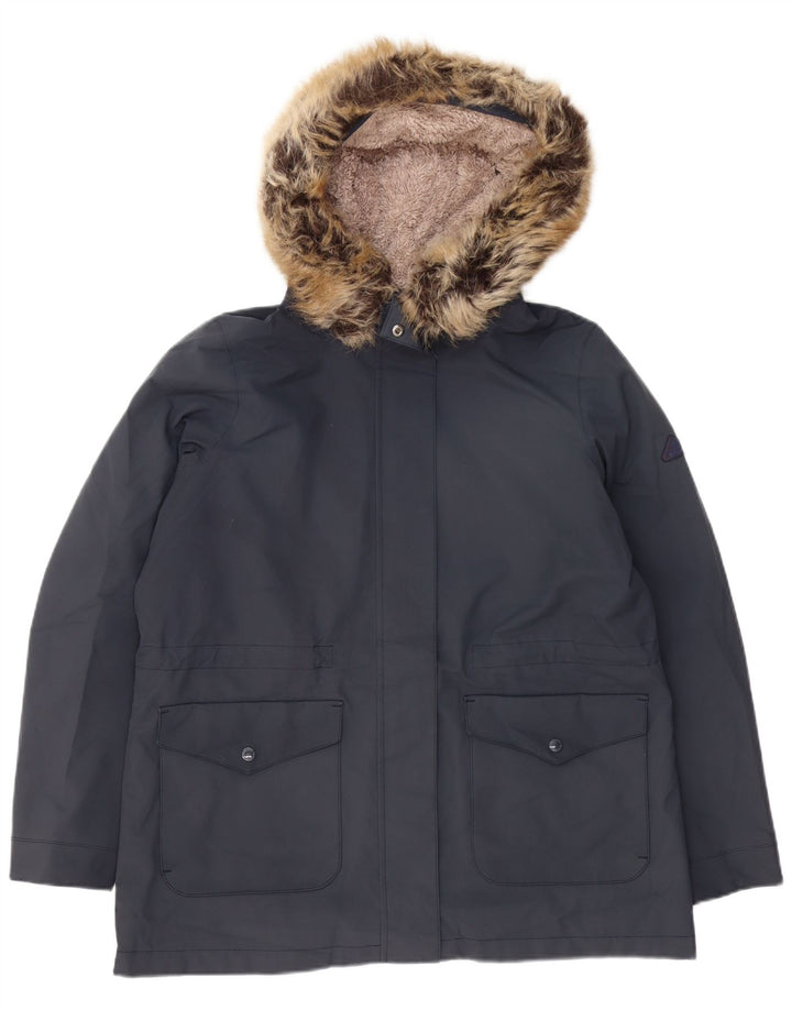 Jaqueta Parka feminina com capuz Barbour Reino Unido 16 grande azul marinho