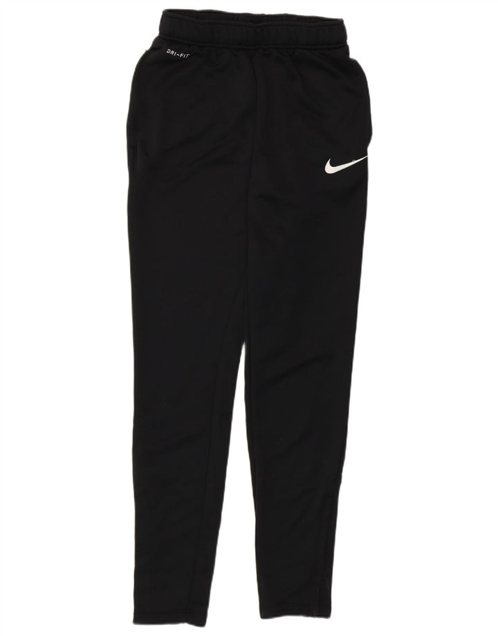 Calça de treino feminina Nike Dri Fit pequena preta de poliéster