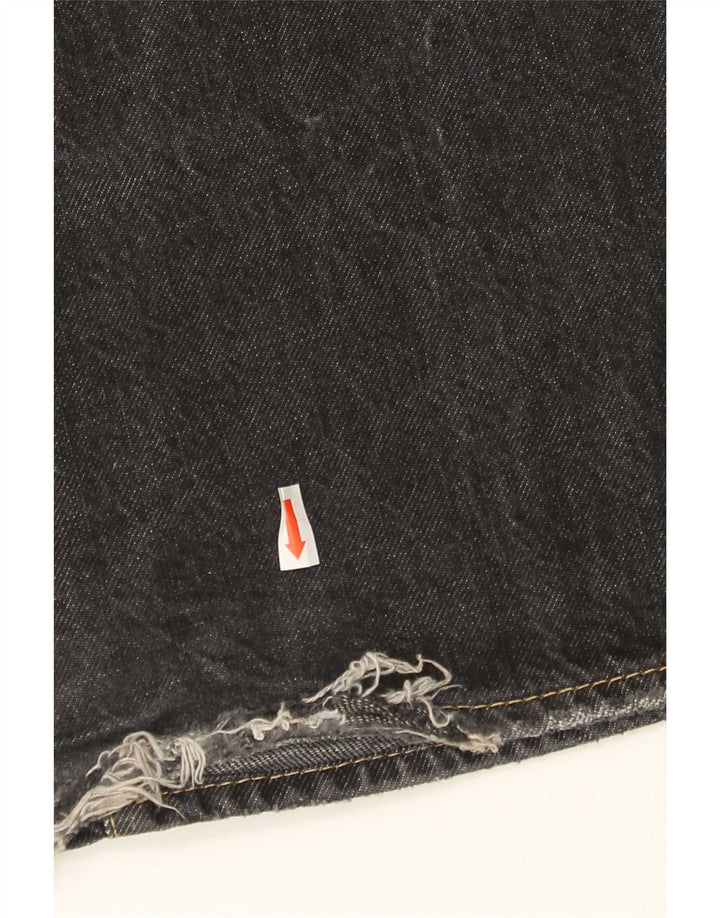 HUGO BOSS Mens Bootcut Jeans W34 L32 Algodão Preto