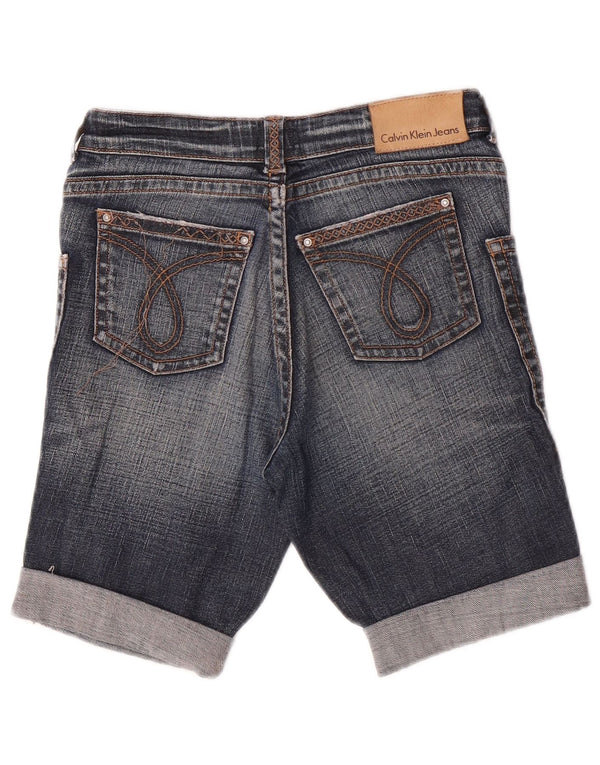 Shorts jeans feminino Calvin Klein W26 pequeno azul marinho