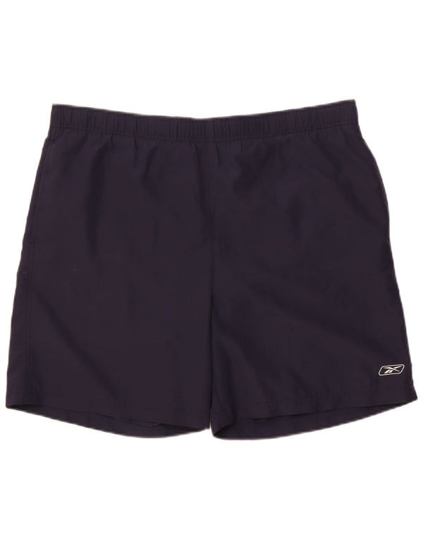 Reebok Mens Sport Shorts Large Navy Blue Polyester