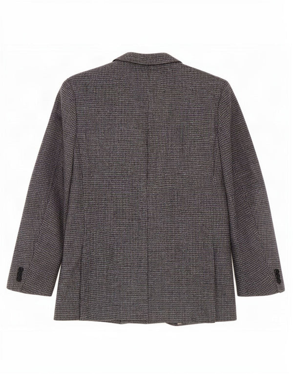 Jaqueta blazer masculina Harris Tweed de ajuste regular tamanho 44 grande azul houndstooth