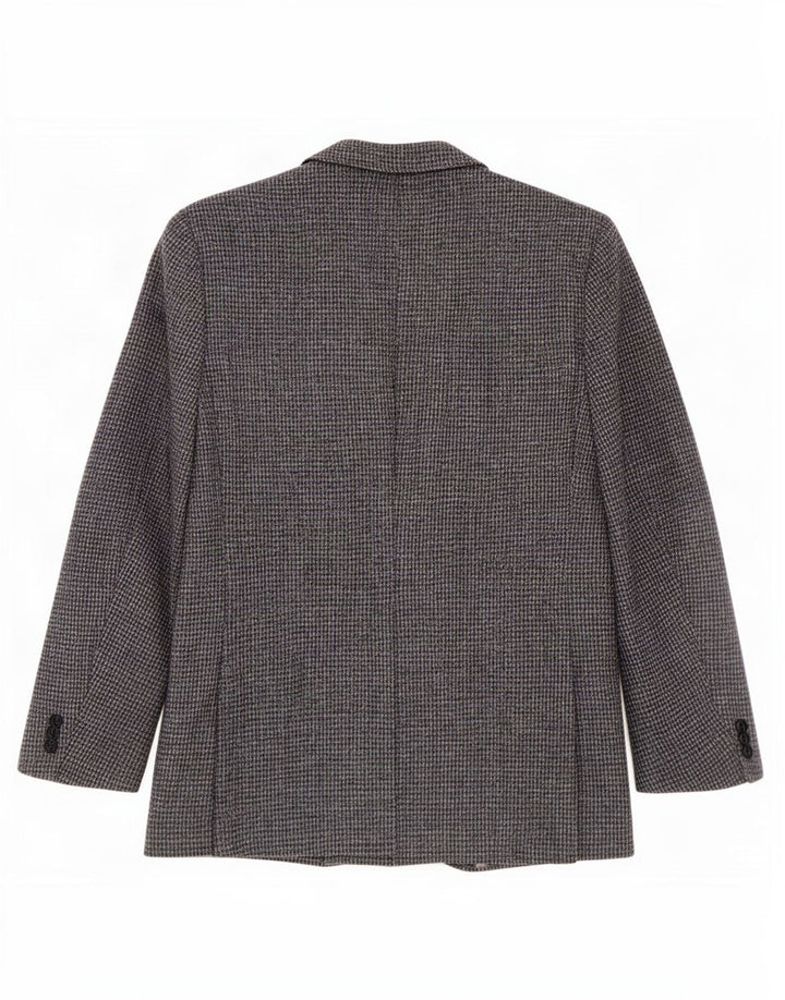 Jaqueta blazer masculina Harris Tweed de ajuste regular tamanho 44 grande azul houndstooth
