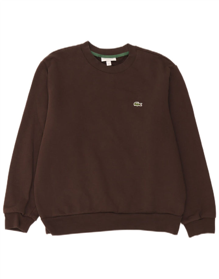 Moletom masculino Lacoste Classic Fit tamanho 5 grande algodão marrom