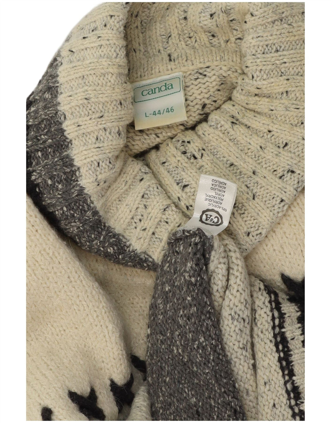 Suéter masculino Canda com gola redonda, grande cinza argyle/acrílico diamante