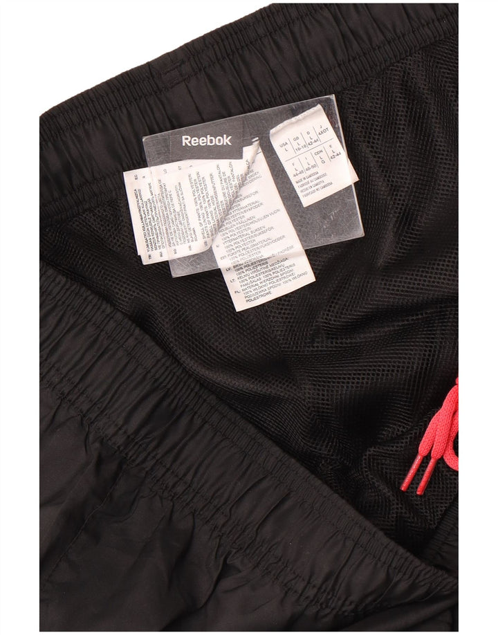 Calça impermeável feminina Reebok UK 16/18 grande poliéster preto