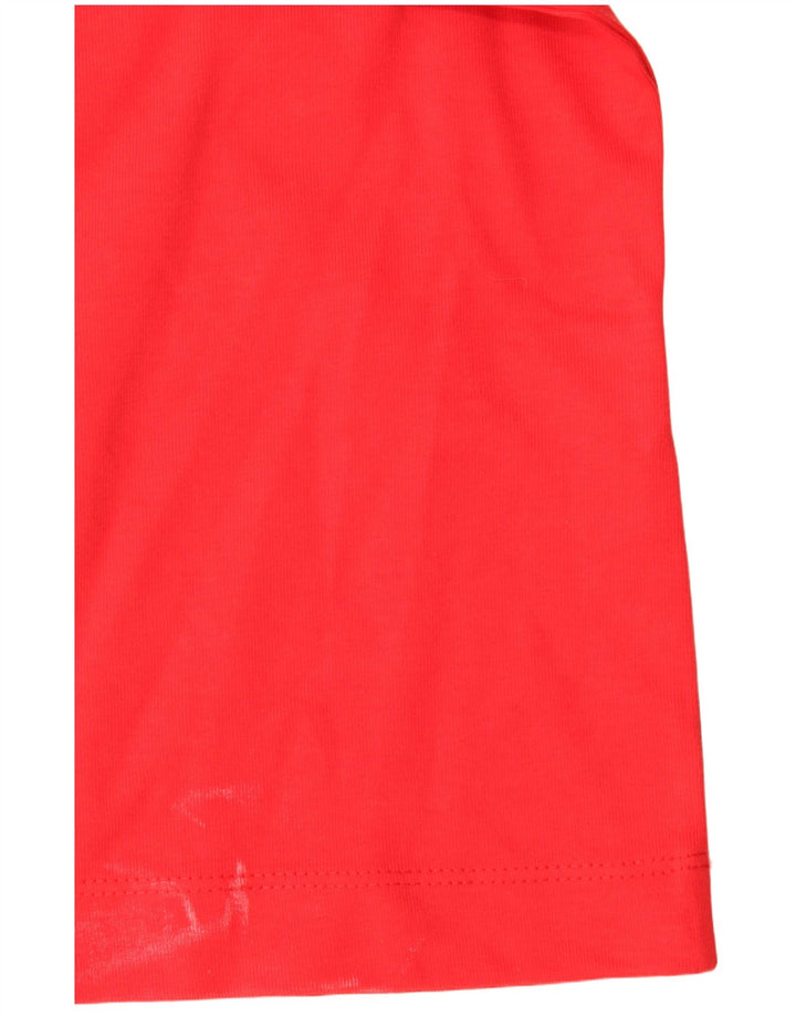 Camiseta masculina Zara Top grande de algodão vermelho