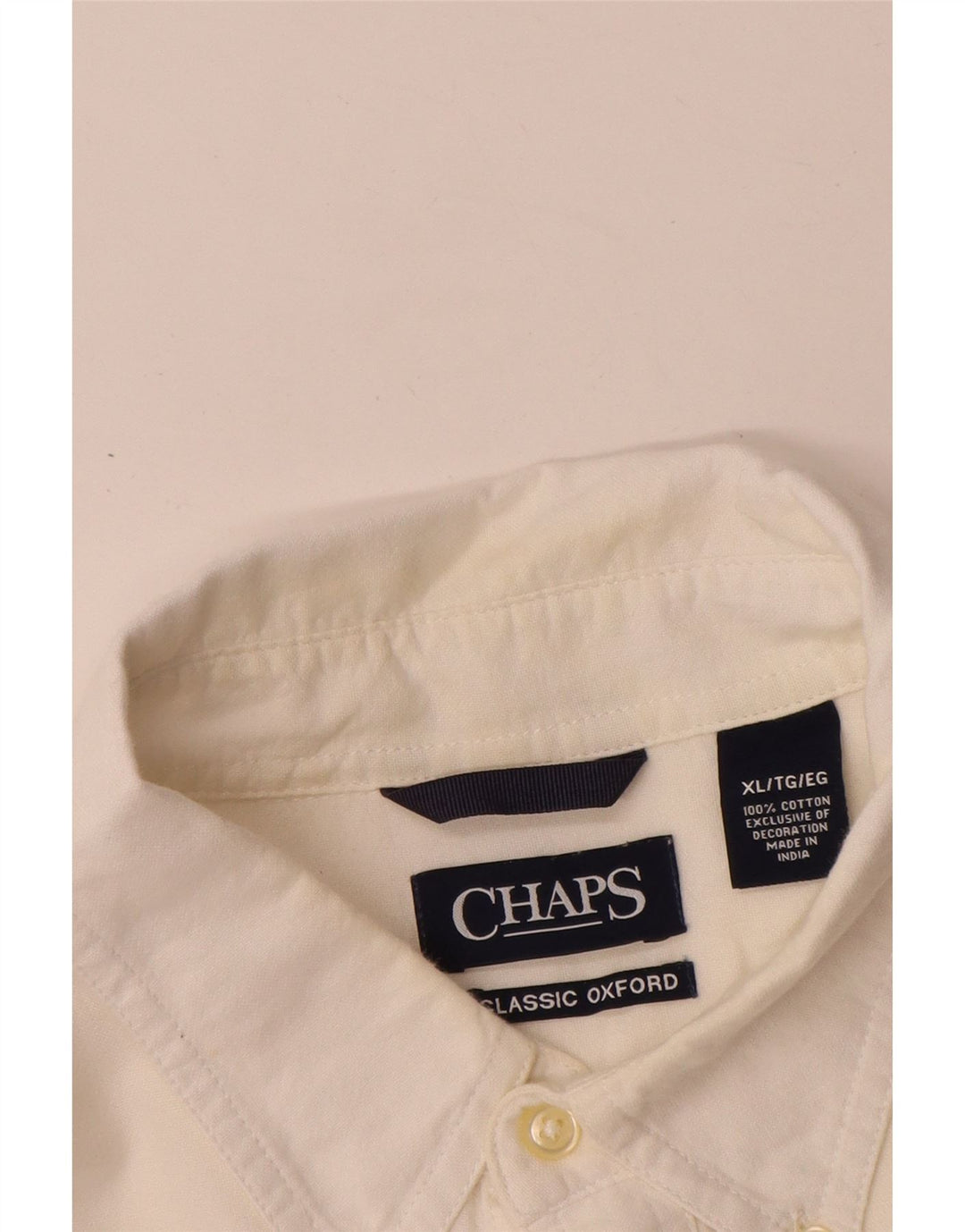 Camisa masculina clássica Oxford XL de algodão branco Chaps