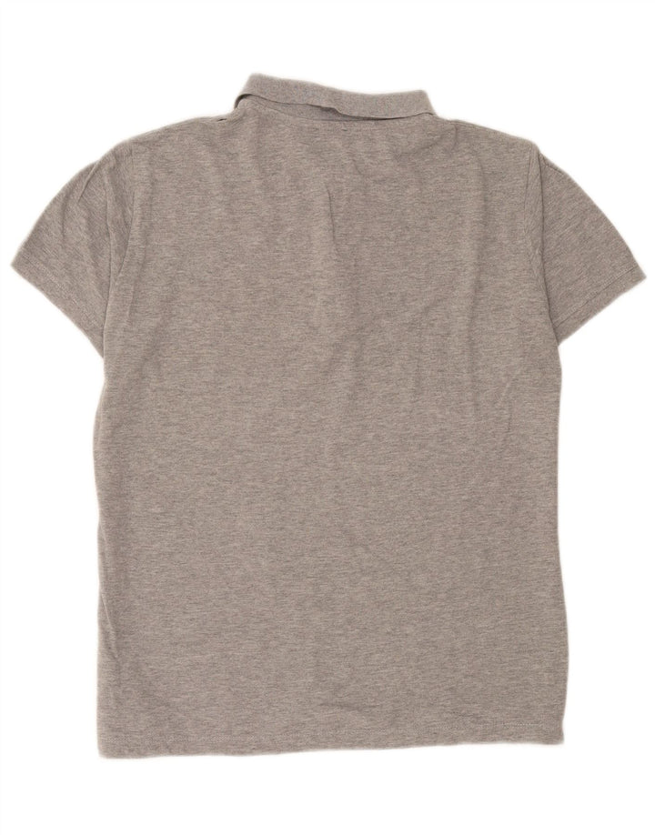 Camisa polo masculina diesel diesel algodão manchado cinza médio
