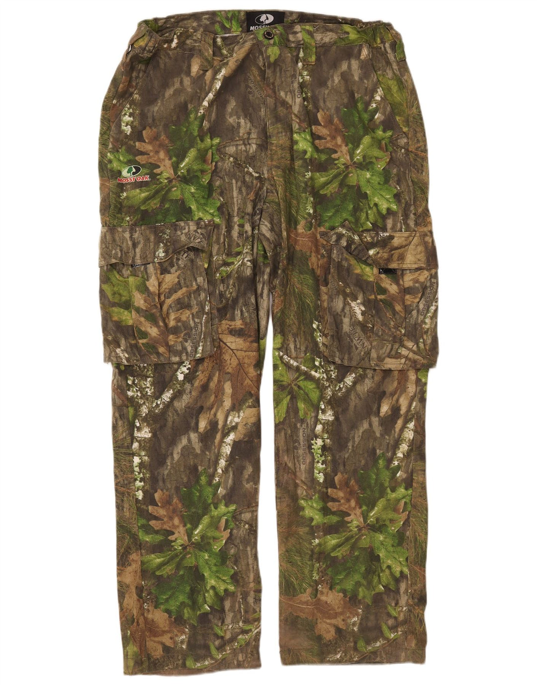 Calça cargo masculina reta MOSSY OAK W38 L31 algodão camuflado cáqui