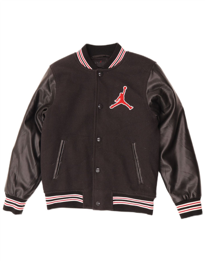 Jaqueta Jordan Boys Graphic Varsity 12-13 anos grande bloco colorido preto