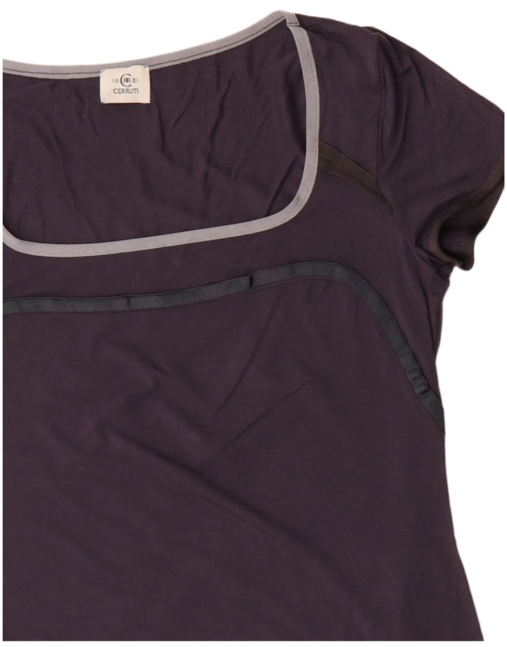 Camiseta feminina CERRUTI 1881 UK 12 médio azul marinho viscose