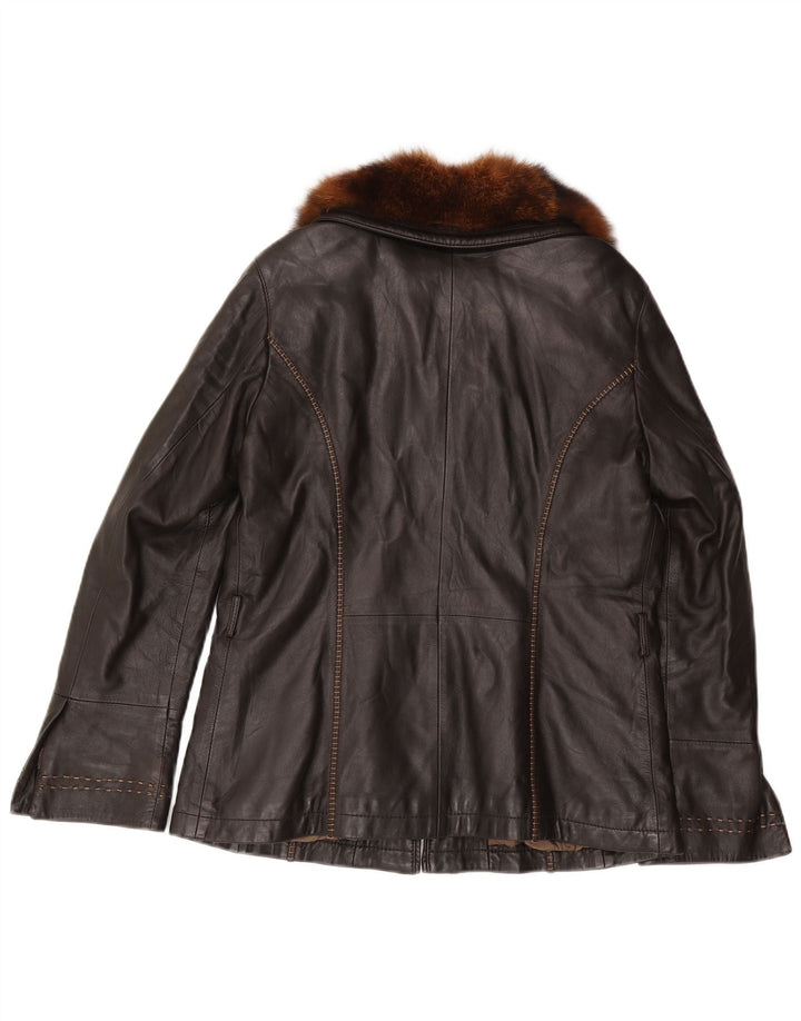 Jaqueta de couro feminina Mabrun IT 48 XL couro preto