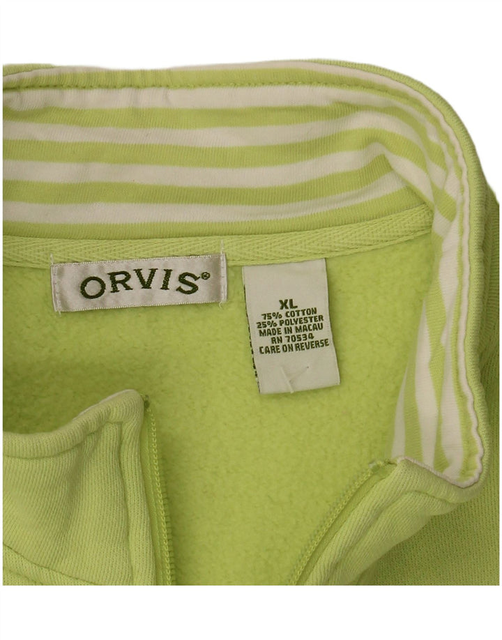 Orvis Womens Tracksuit Top Jacket UK 18 XL Algodão Verde