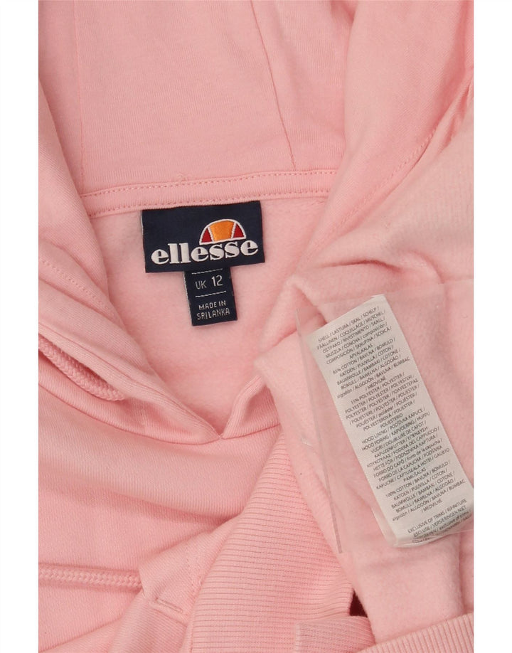 ELLESSE moletom com capuz feminino UK 12 algodão rosa médio