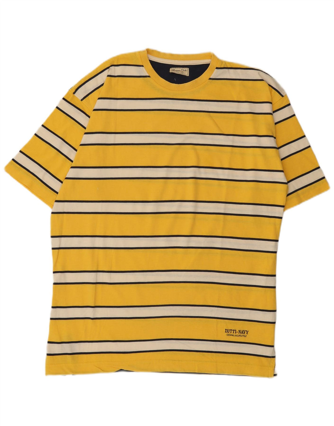 Camiseta masculina Massimo Dutti Top XL listrado amarelo