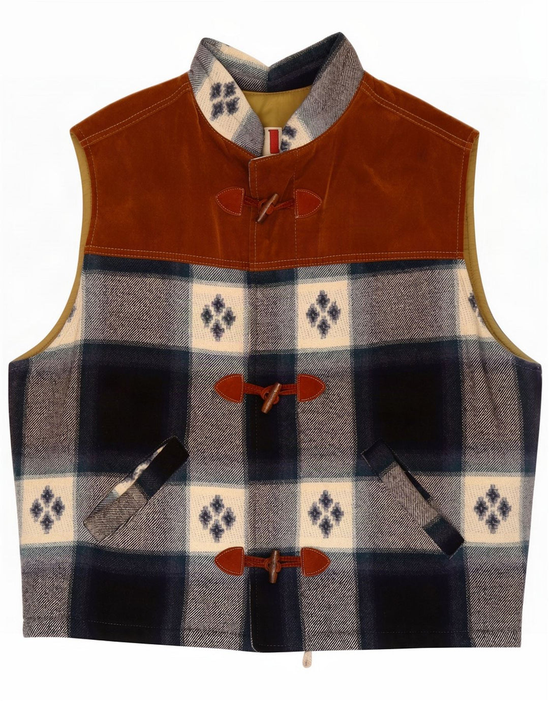 Vintage Mens Gilet UK 42 XL Multicolor Check