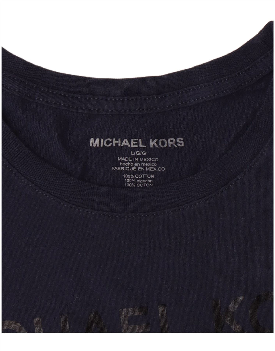 Michael Kors Camiseta masculina gráfica gráfica top grande algodão azul marinho