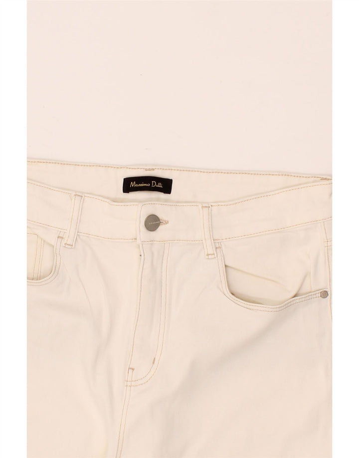 MASSIMO DUTTI Womens Wide Leg Jeans US 10 Large W32 L27 White Cotton Vintage Massimo Dutti and Second-Hand Massimo Dutti from Messina Hembry 