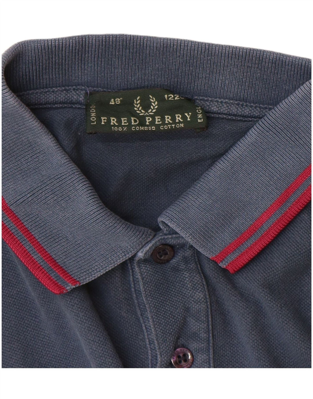 Camisa polo masculina Fred Perry grande algodão azul marinho