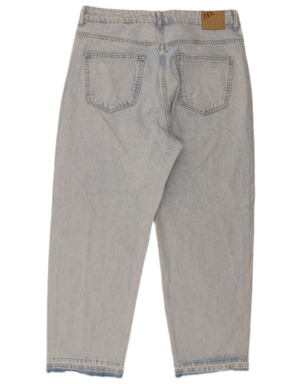 Zara Jeans Cônicos Femininos EU 42 Grande W32 L27 Azul Algodão