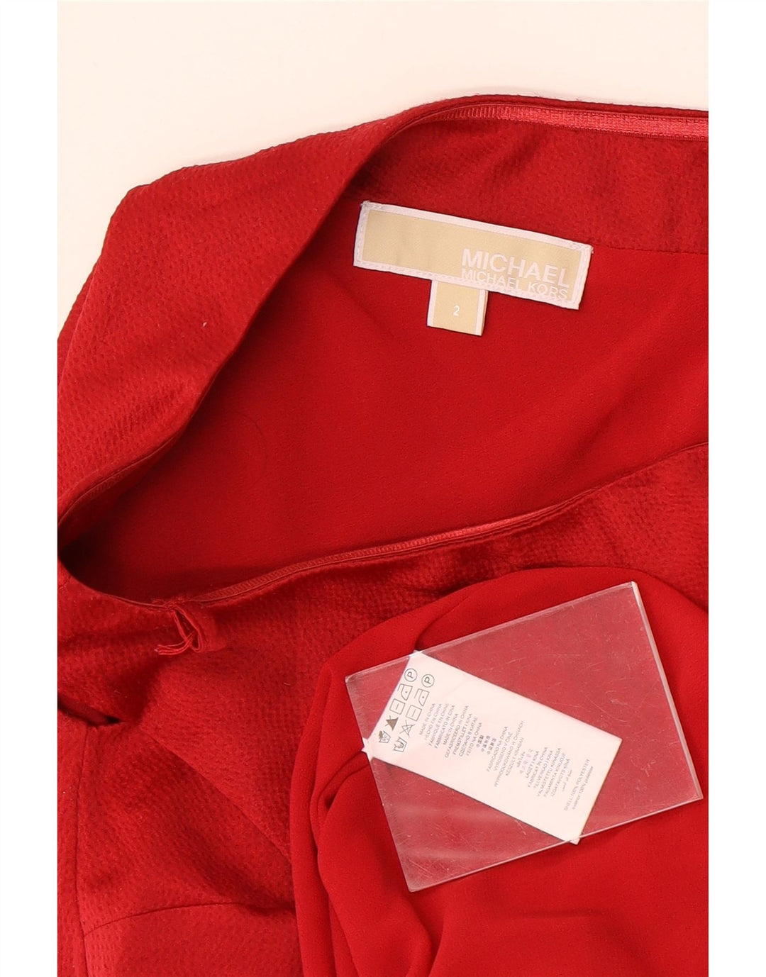 Vestido feminino Michael Kors de um ombro US 2 XS poliéster vermelho
