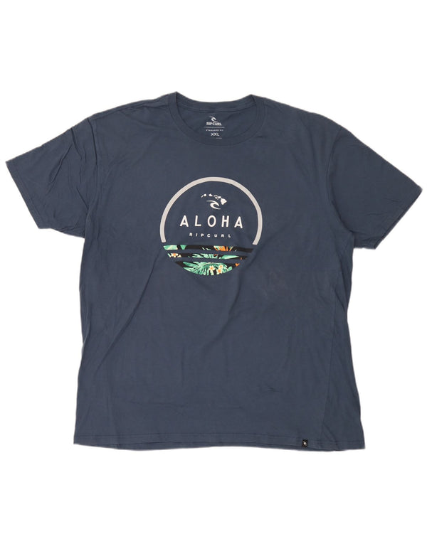 Camiseta masculina Rip Curl com ajuste padrão gráfico 2XL algodão azul marinho