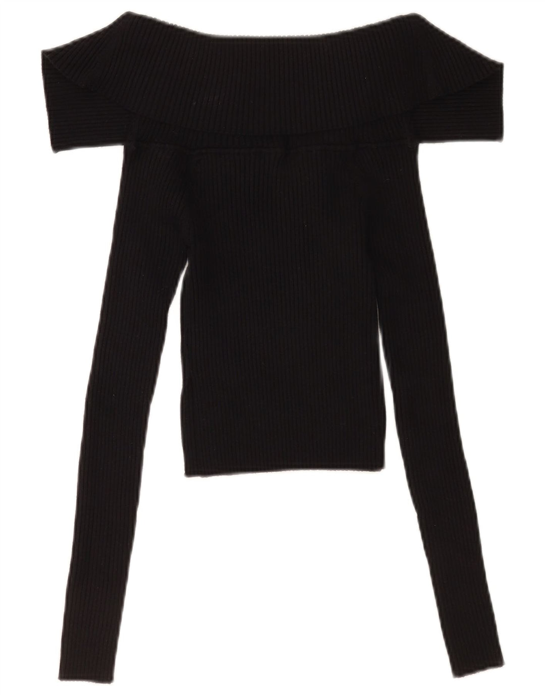 Zara Womens Crop Top Manga Longa Reino Unido 8 Pequeno Preto