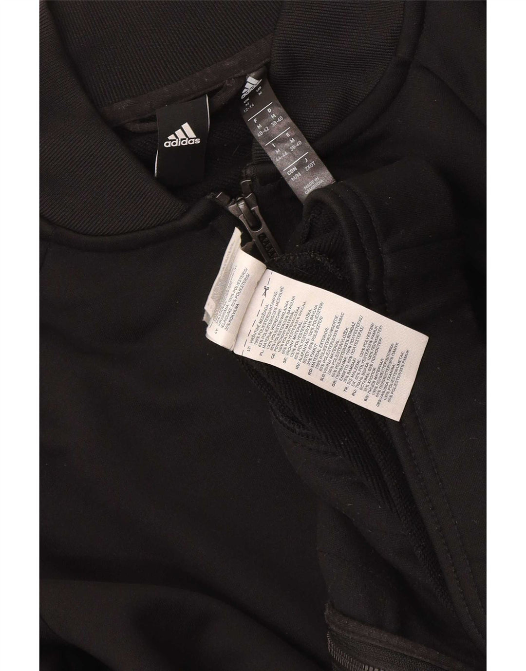 Adidas Womens Tracksuit Top Jacket UK 12/14 Médio Preto Poliéster