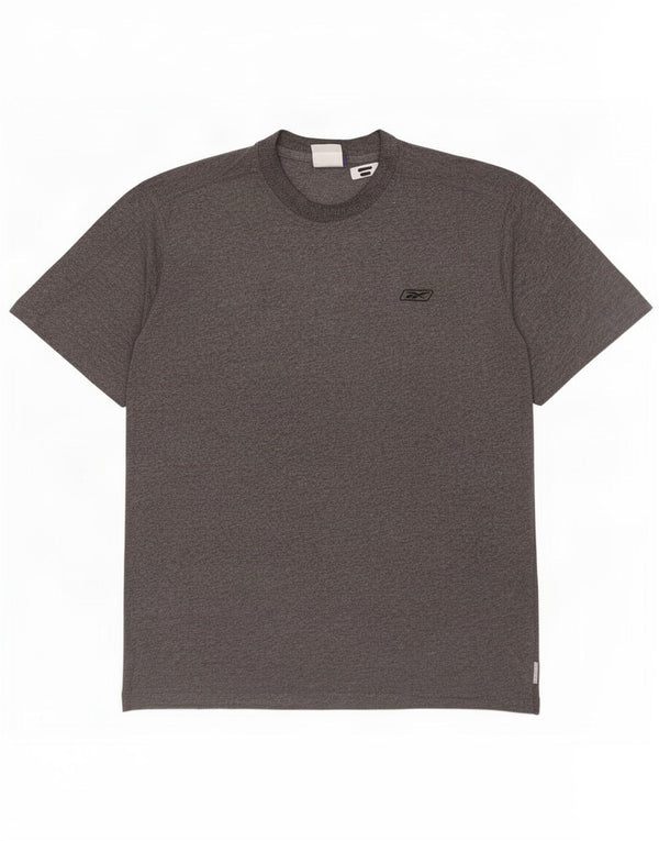 Camiseta masculina Reebok Top grande algodão manchado cinza