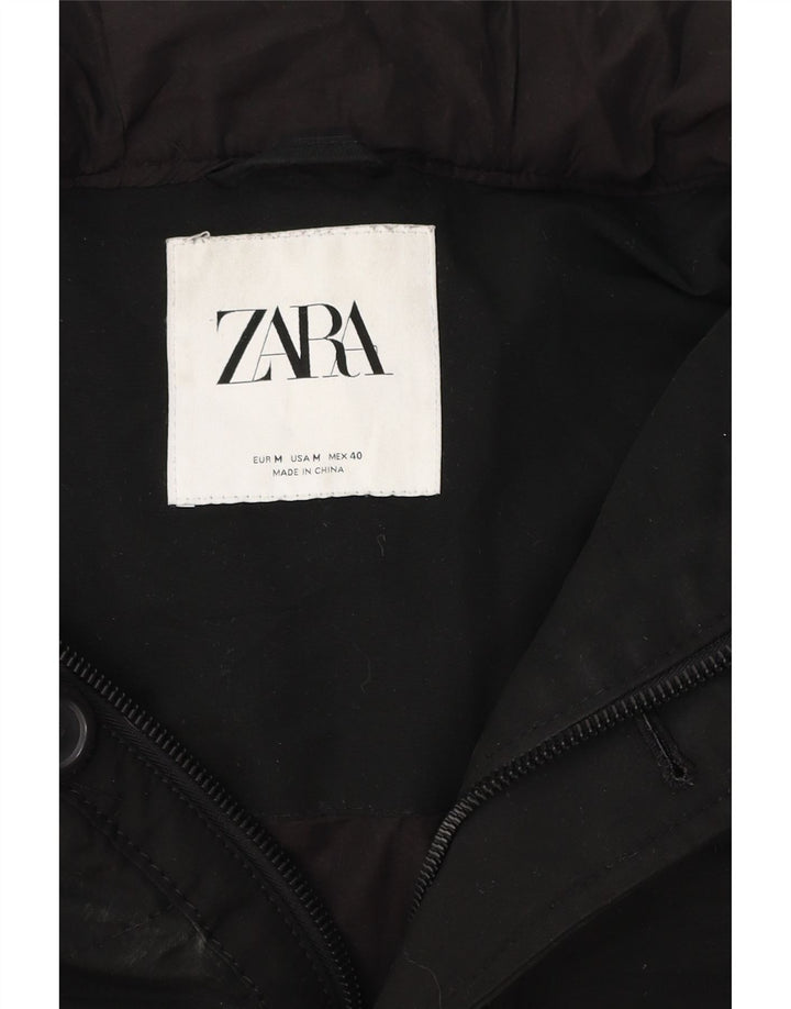 Zara Jaqueta masculina acolchoada com capuz UK 38 Médio Preto