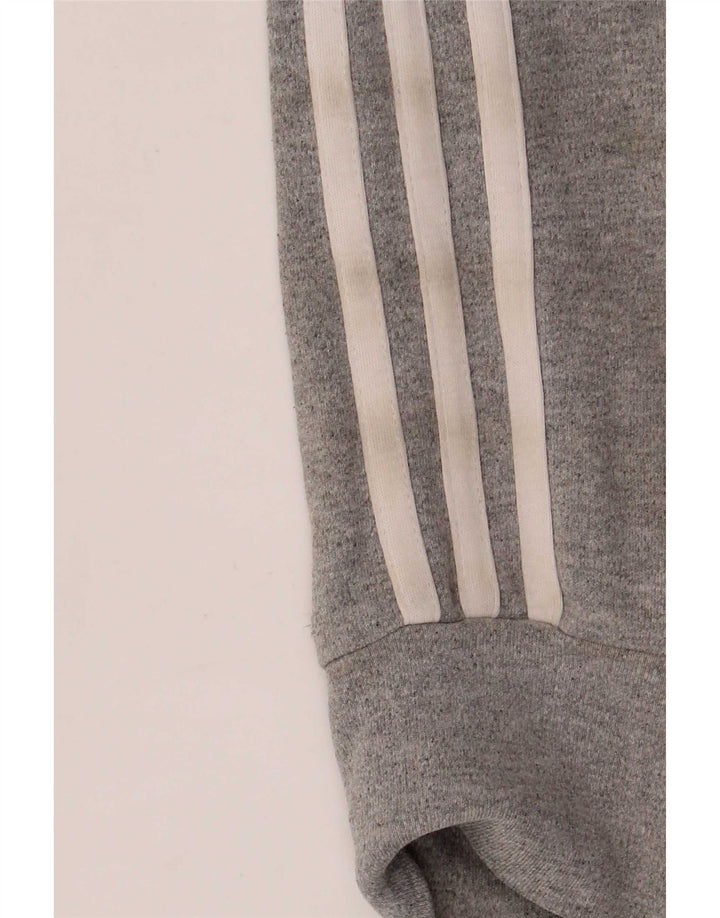 Adidas Womens Regular Fit Tracksuit Top Jacket UK 8 Pequeno Cinza Algodão