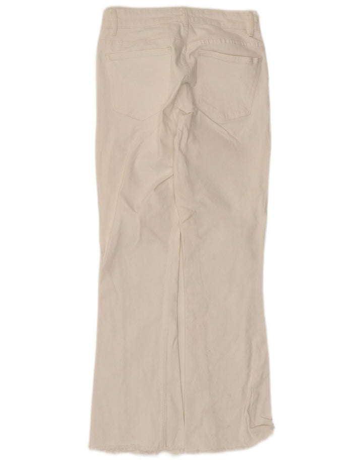 Zara Jeans feminino queimado EU 38 pequeno W28 L26 algodão branco