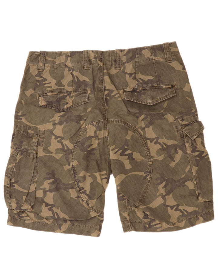 Shorts cargo masculino SUPERDRY W29 pequeno algodão camuflado cáqui