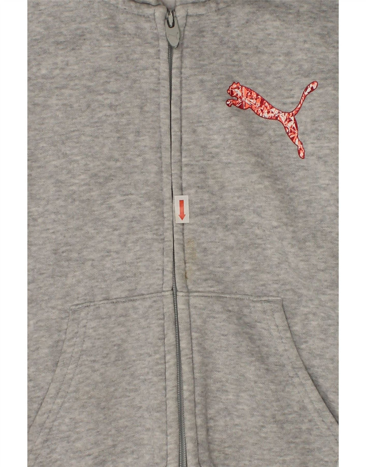 PUMA Girls Zip Hoodie Sweater 7-8 Years Grey | Vintage Puma | Thrift | Second-Hand Puma | Used Clothing | Messina Hembry 